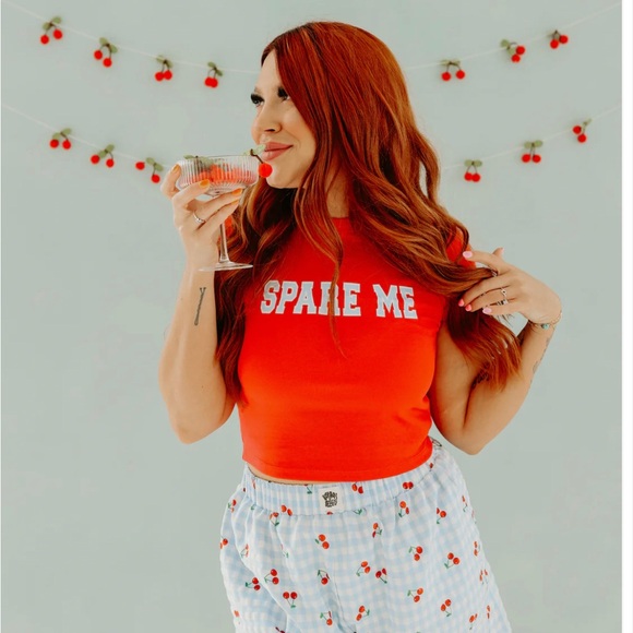 Bourbon and belles SPARE ME baby tee - Picture 1 of 4